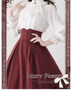 Classic Lolita A-Line Skirt, Button-Front Vest and White Blouse - image 29