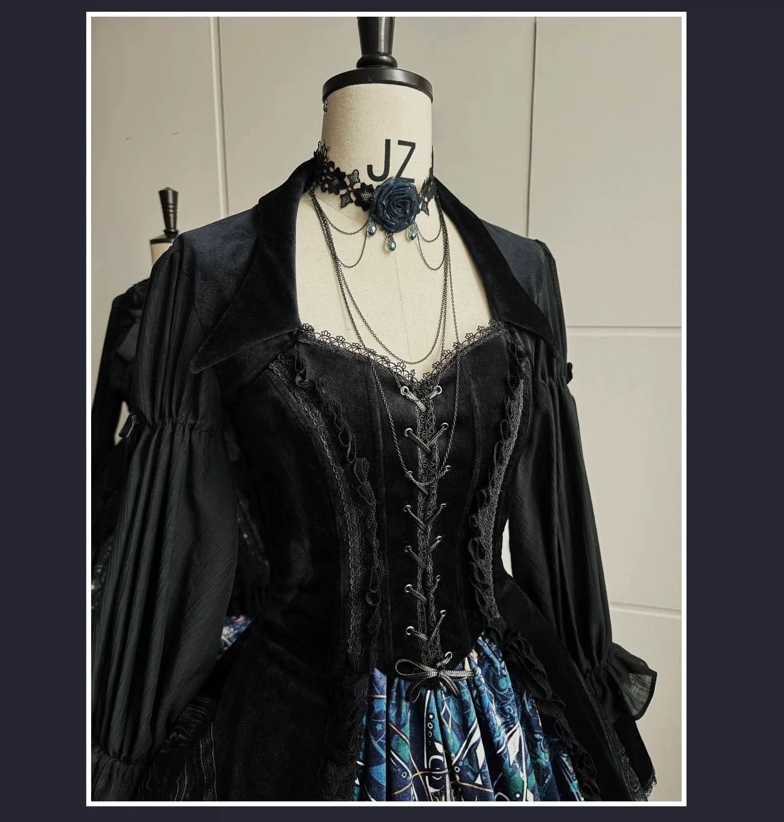 Night Traveler - Classic Gothic Lolita Dress with Stained Glass Window Print - image 8