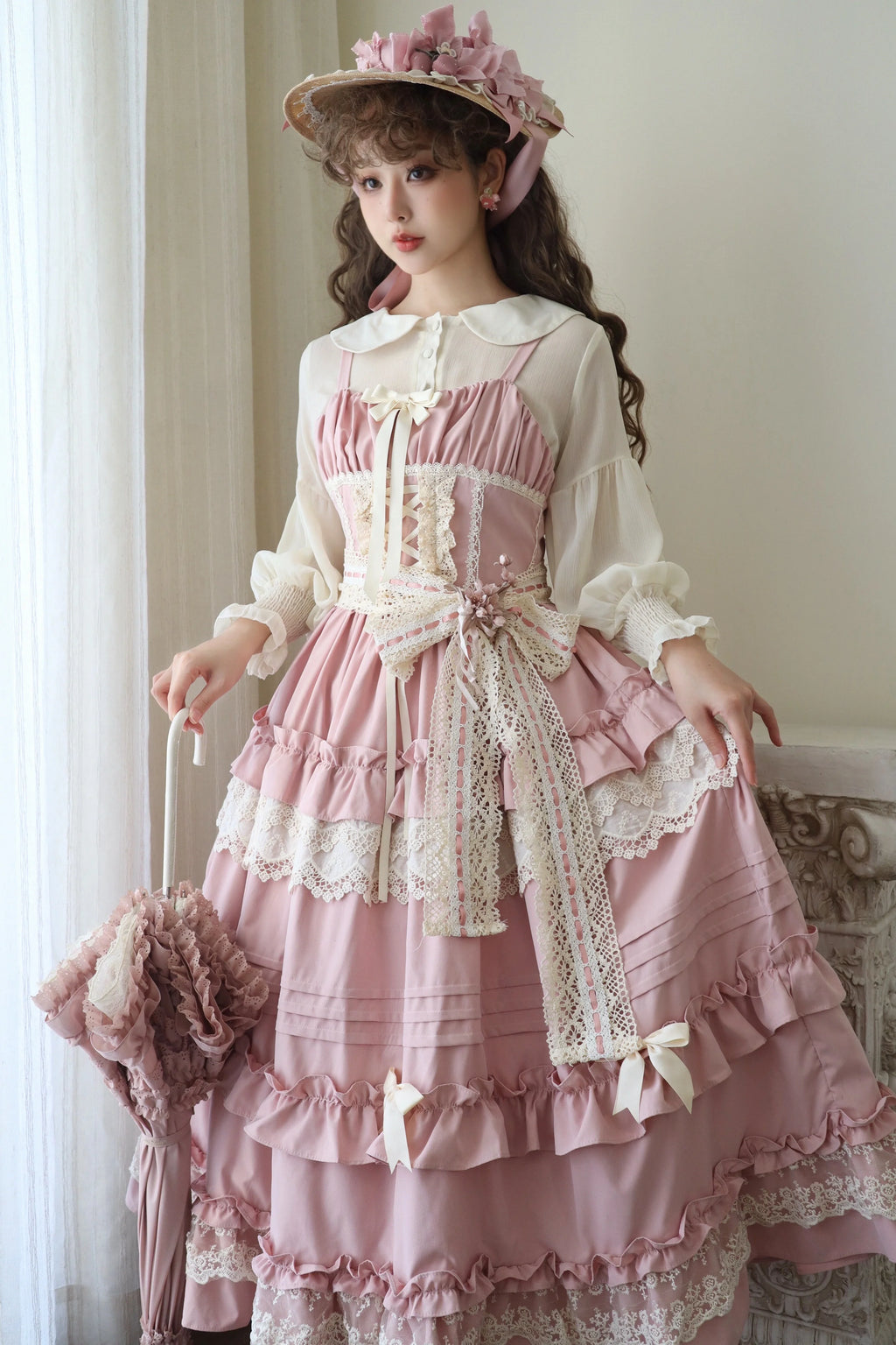 Lilianne Elegant Lolita Ruffled Hem JSK Dress - image 1