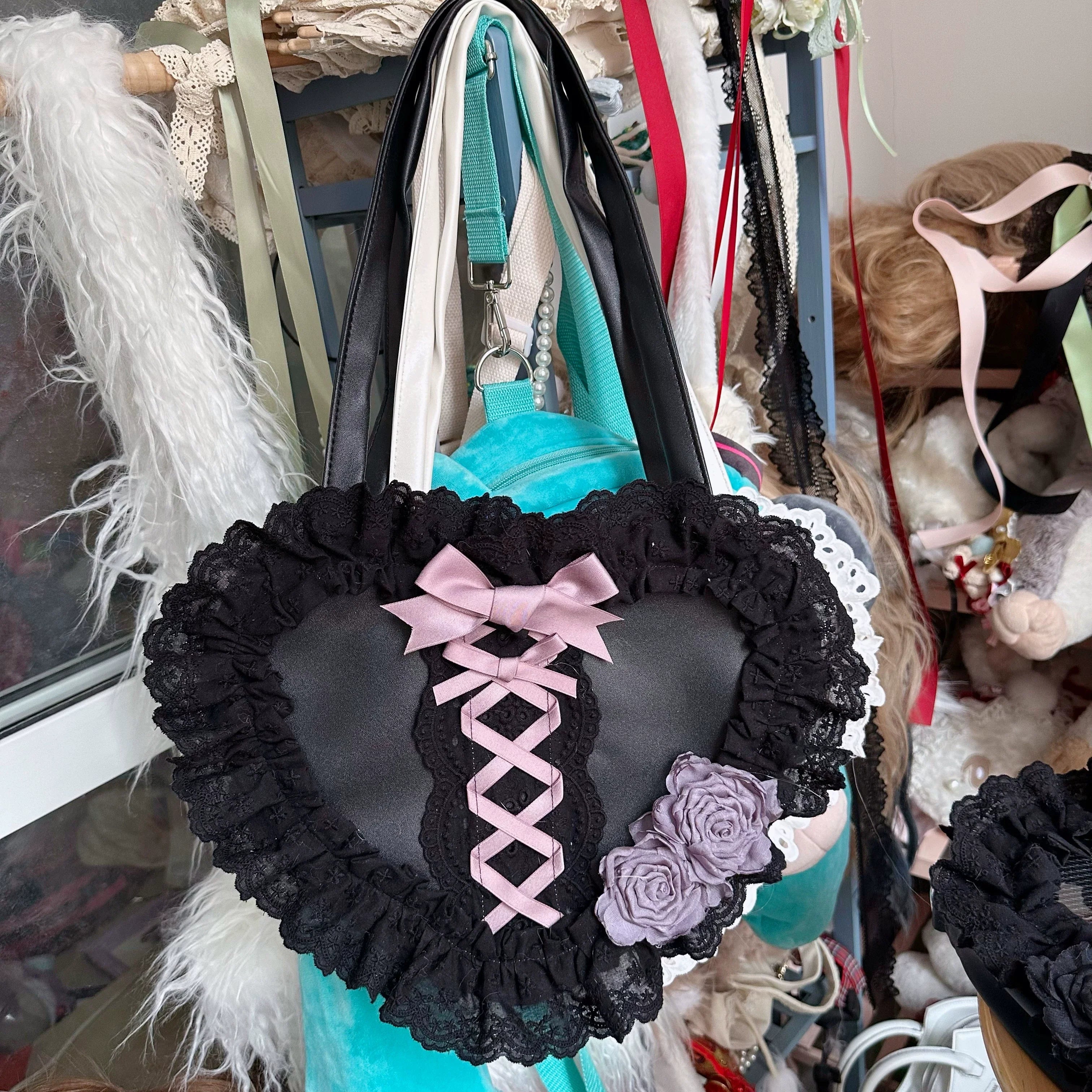 Sweet Lolita Bag Heart-shaped Lace Bag Multicolors - image 20
