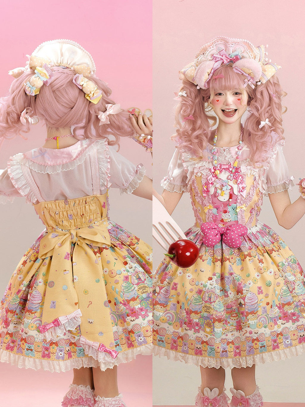 Sweet Candy House Yellow Unicorn Print Sweet Lolita Suspender JSK - image 5