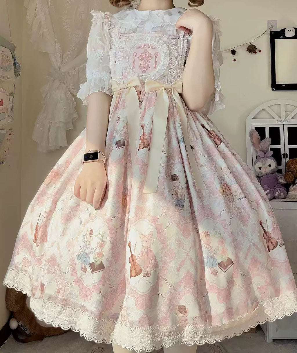 Candy Party - Printed Sweet Lolita JSK, Peter Pan Collar Shirt - image 4