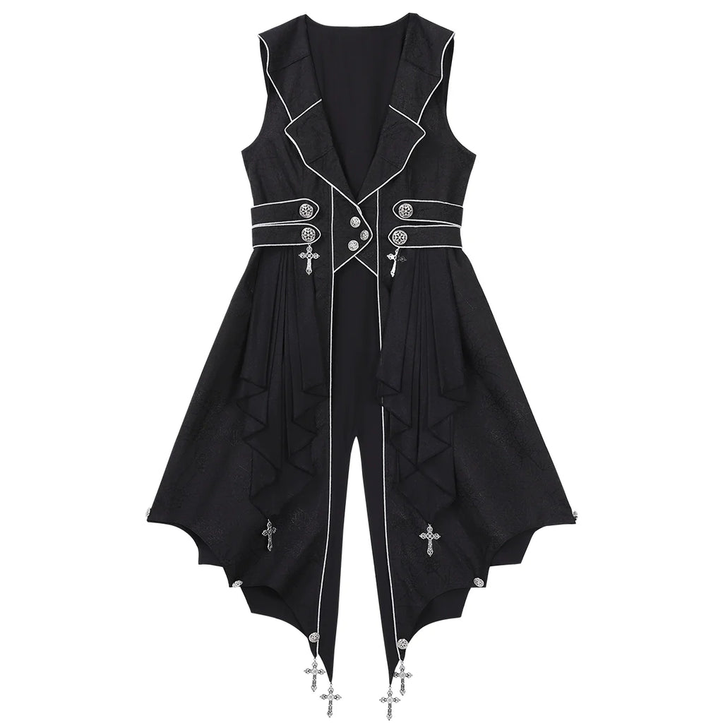Knight's Code - Jacquard Ouji Fashion Vest Set, Detachable Jabot - image 17