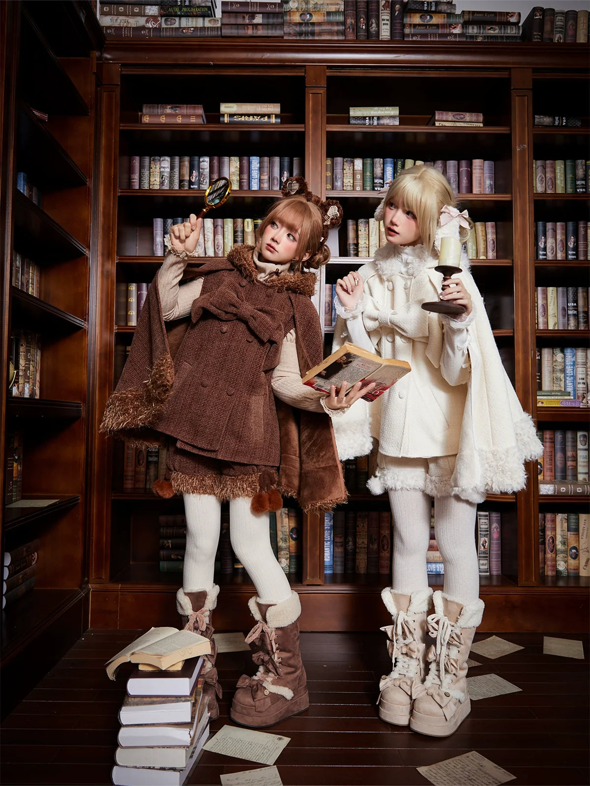Rabbit & Bear - Winter Kawaii Lolita Cape and Shorts - image 1