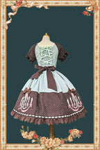 Chandelier - Old School Lolita OP Dress, Polka Dot, Chandelier Print and Accessories - image 10