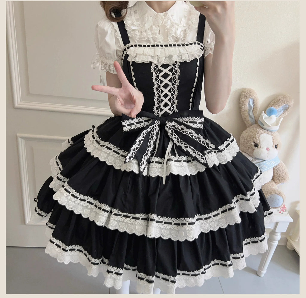 Otome Heart Cotton Old School Lolita JSK Dress Suit and Accessories - image 14