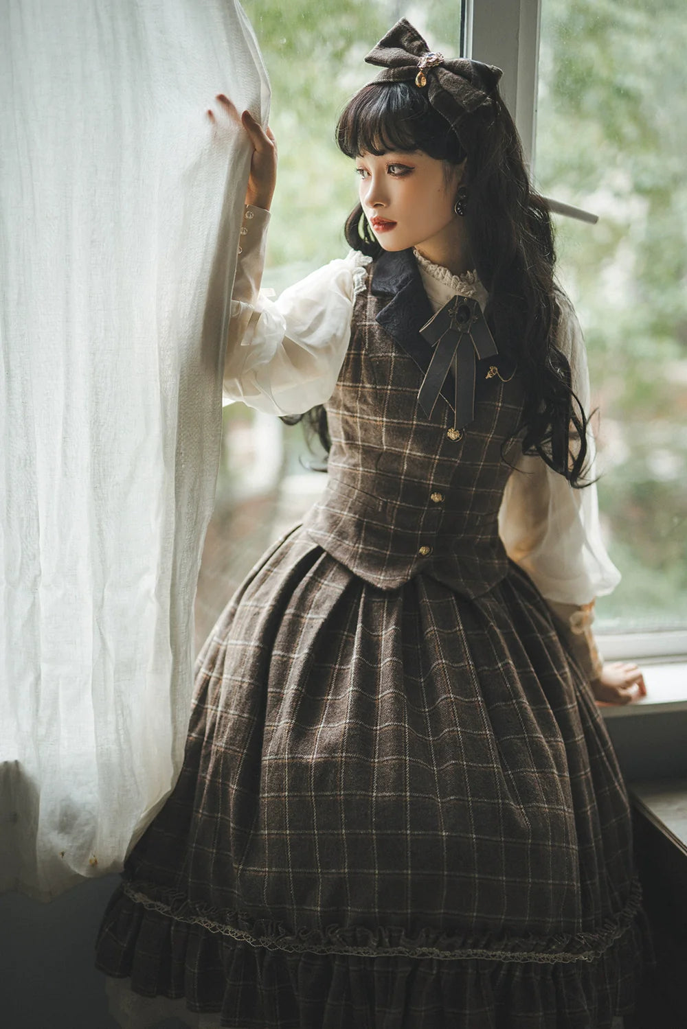 Rose - Elegant Lolita Fishbone Grid Skirt Customized - image 49