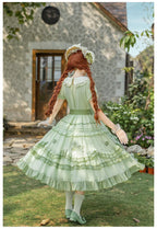 Green Grape - Embroidered Country Lolita OP Dress, Tiered JSK and Accessories - image 13