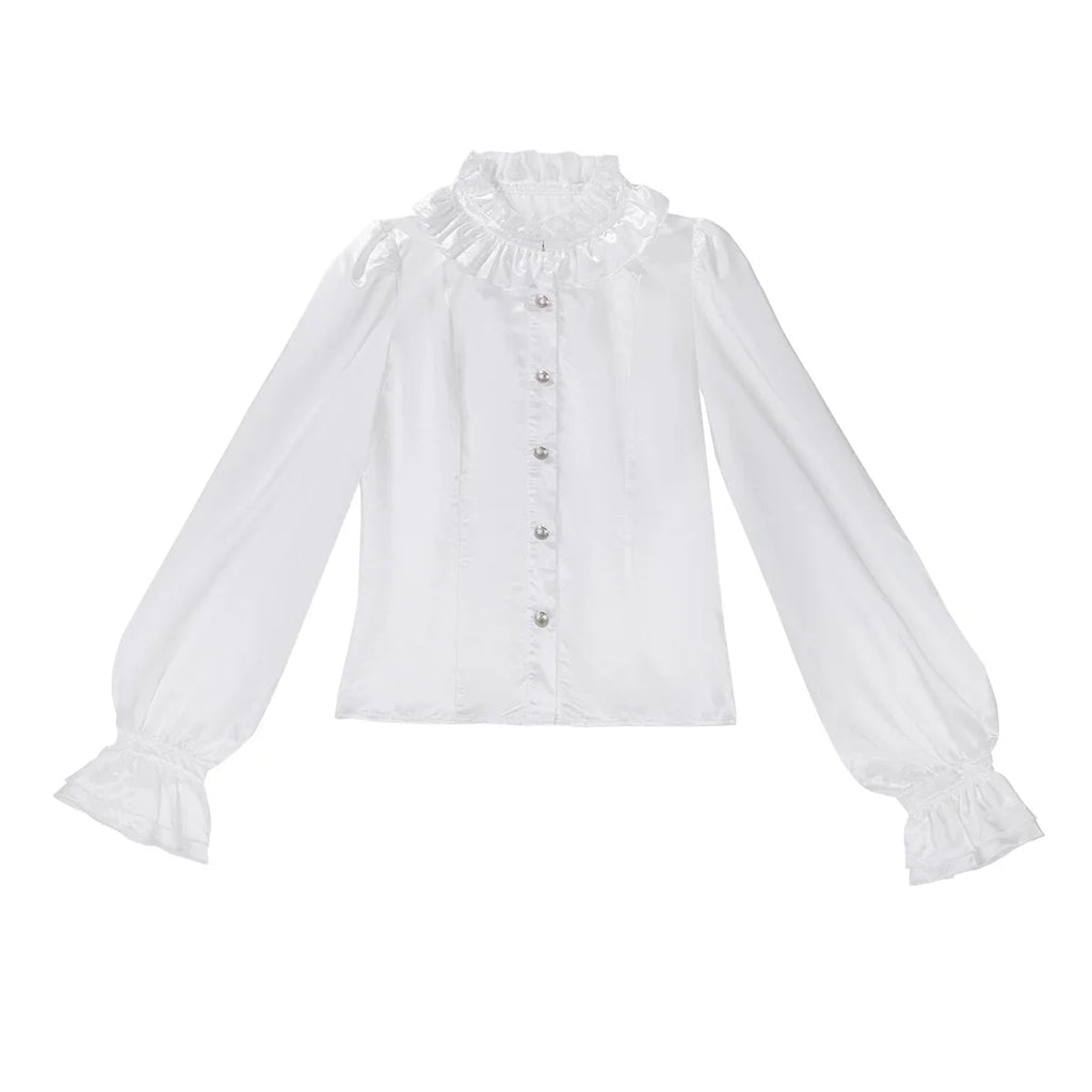 Silver Covenant - White Ouji Lolita Embroidery Coat and Shorts Set with Cross - image 11