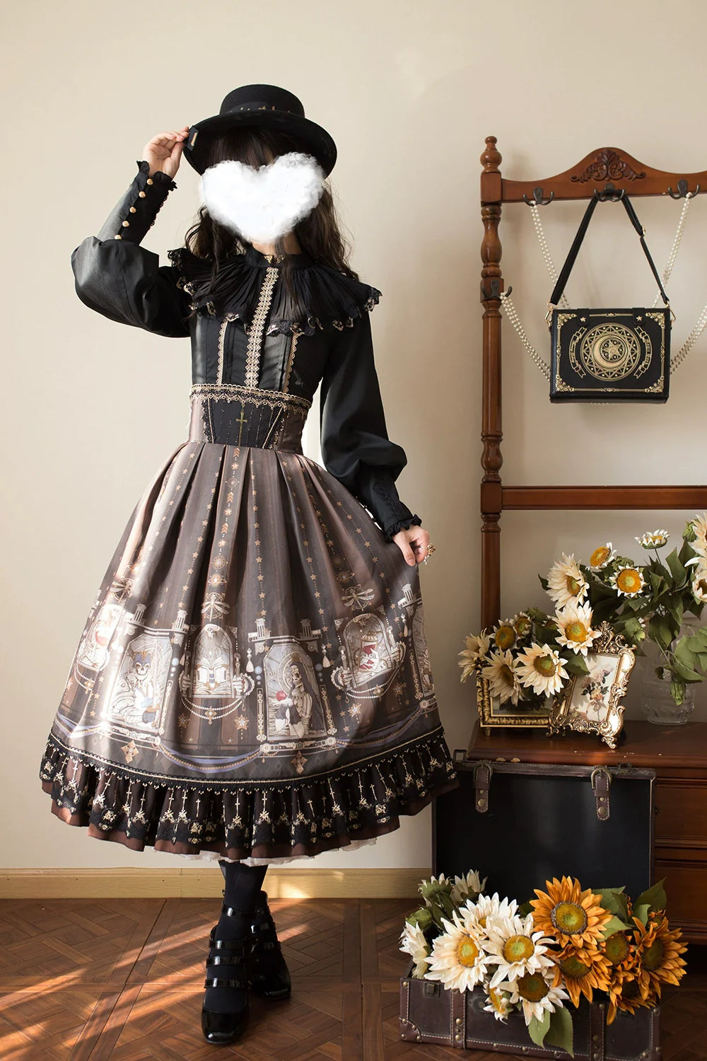 Demon Hunting Notes - Fishbone Gothic Lolita Skirt - image 16