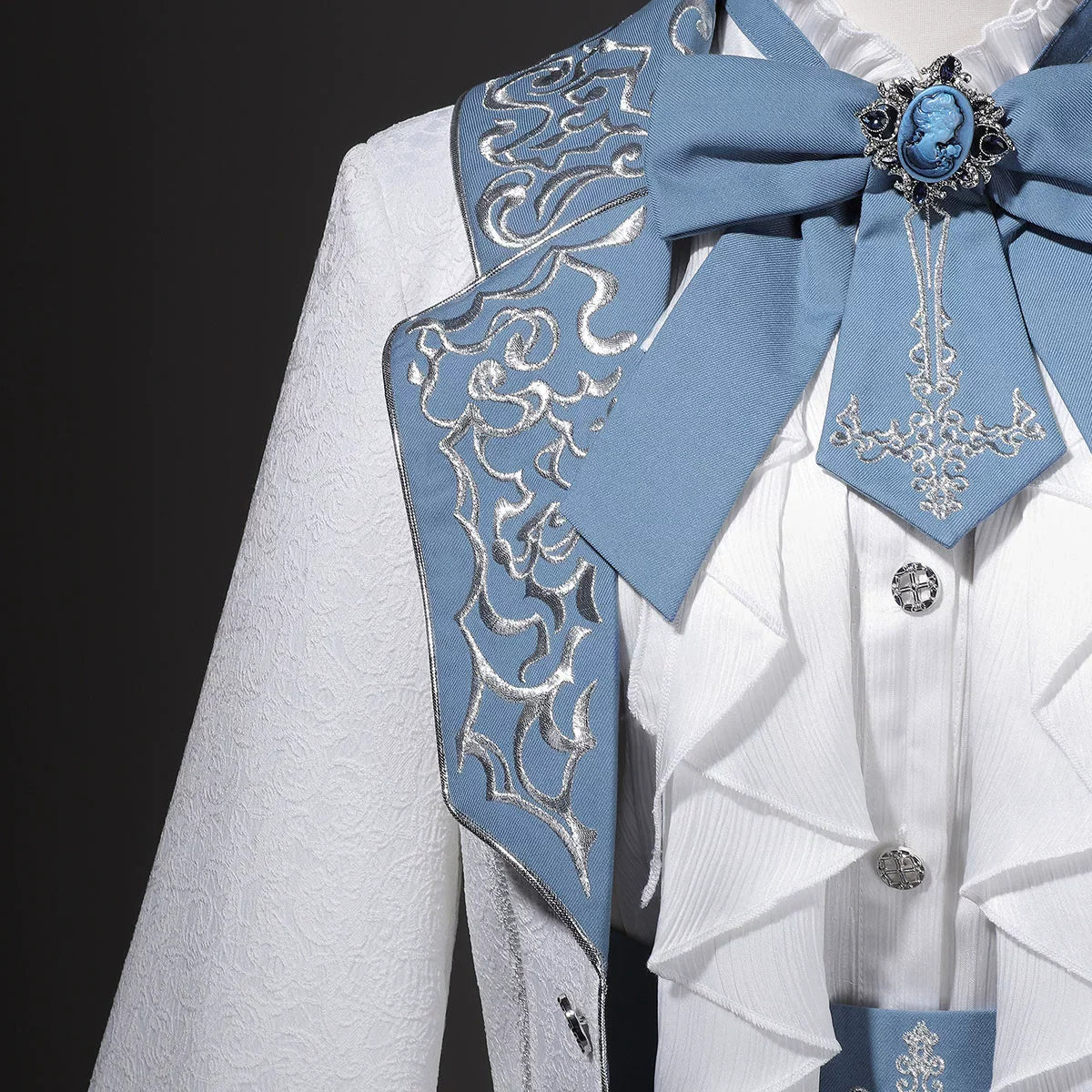 Lunar Paladin - Embroidered Ouji Lolita Tailcoat Set - image 15