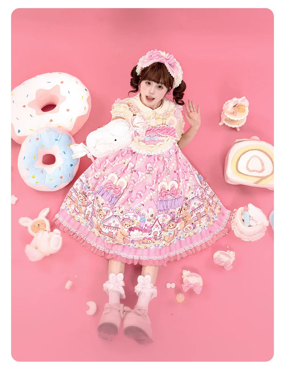 Bear Cake Sweet Lolita OP, JSK and Accessories - image 14