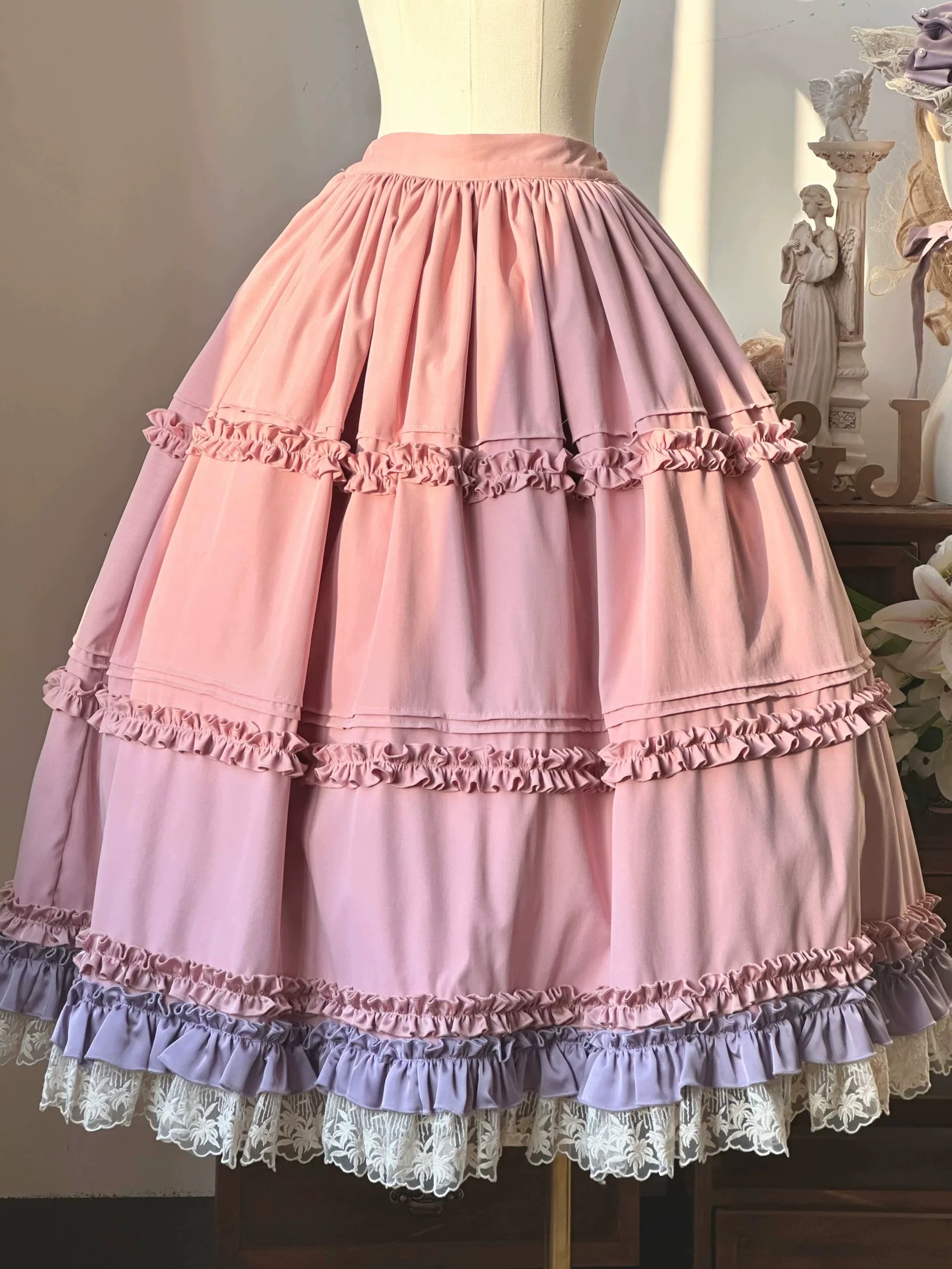 Embroidered Classic Lolita OP Dress, Lace Trim Shirt and Accessories - image 36