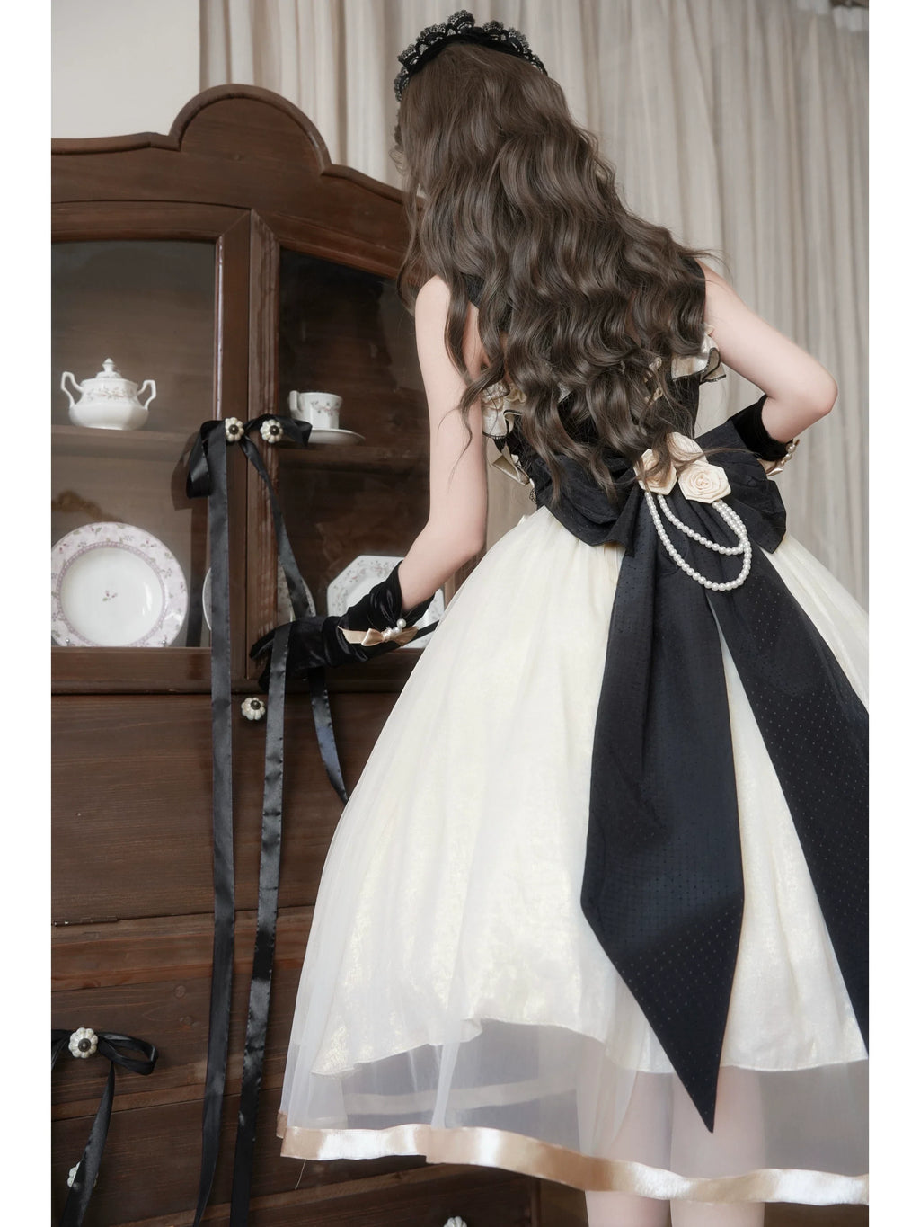Paris Souvenir - Classic Lolita Corset JSK Dress with 3D Rose Decor - image 2