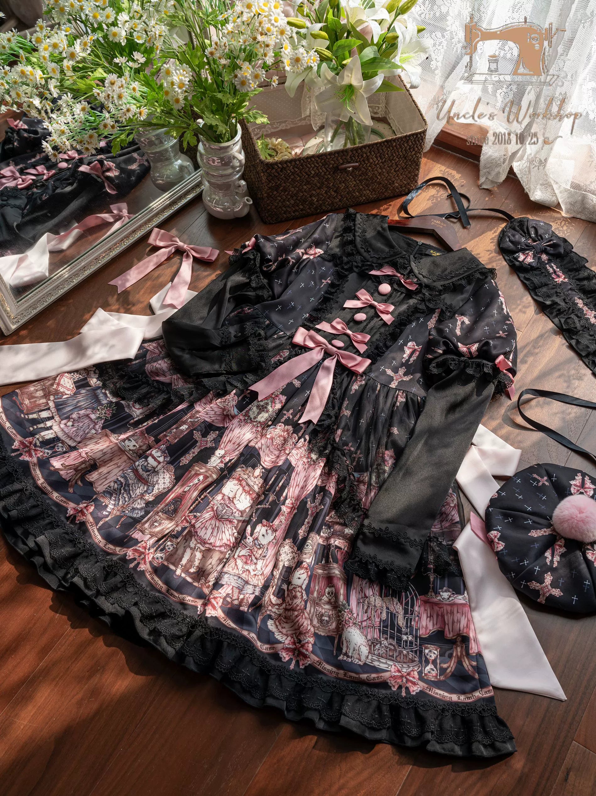 Missing Lamb Case - Gothic Lolita Dress Set with Sheep Prints - image 59