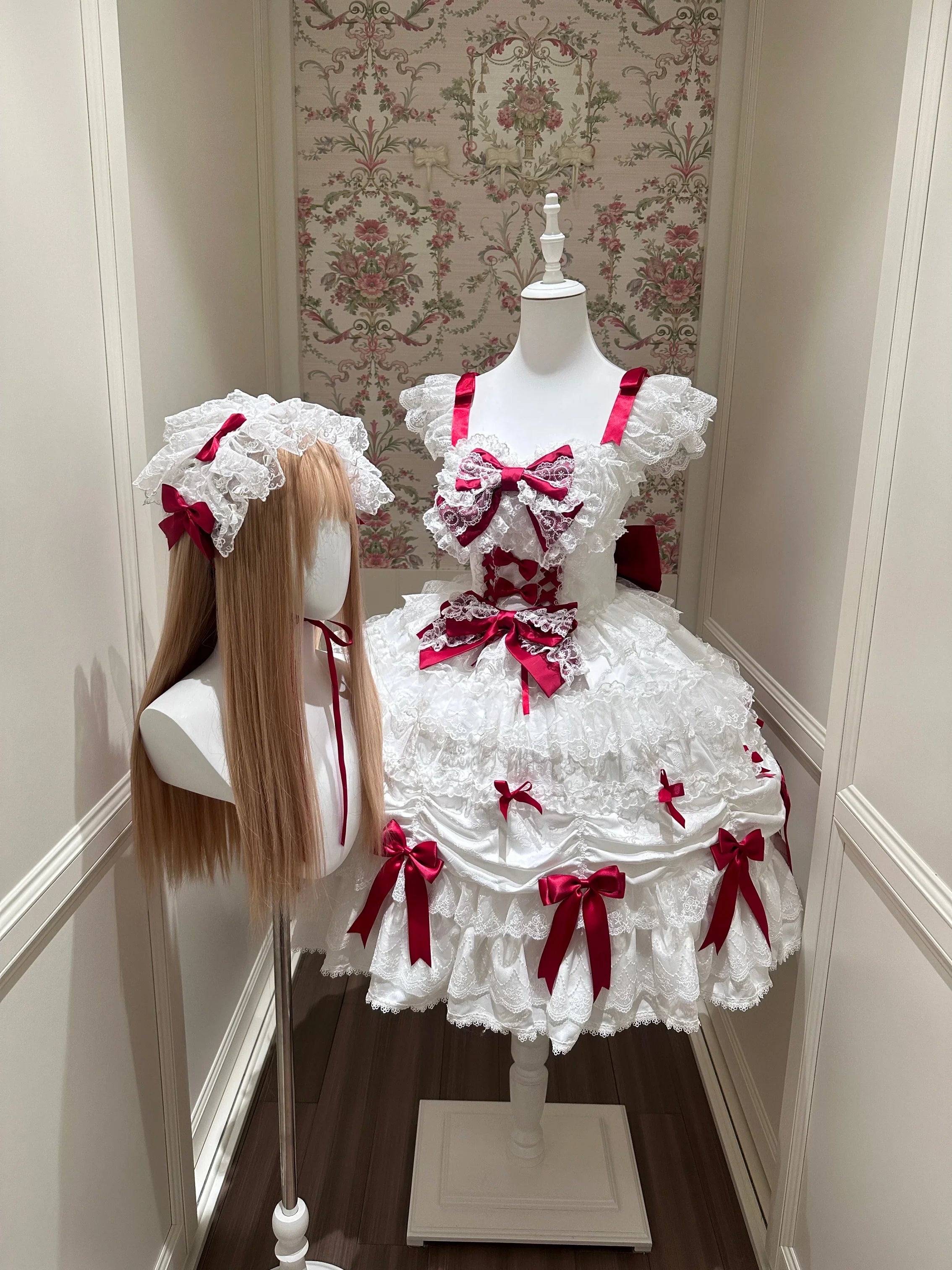 Satin Gift Box - Sweet Lolita JSK Dress, Bows and Layered Lace - image 8