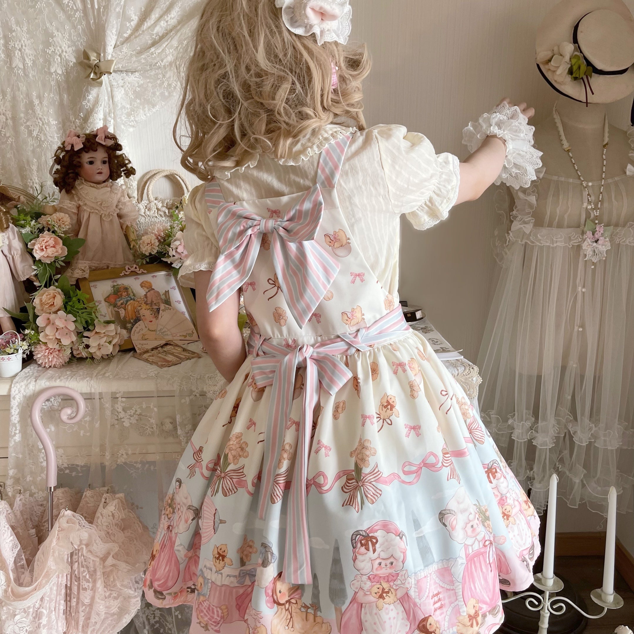 Sheep Pattern Waltz Princess Lolita JSK Salopette - image 10