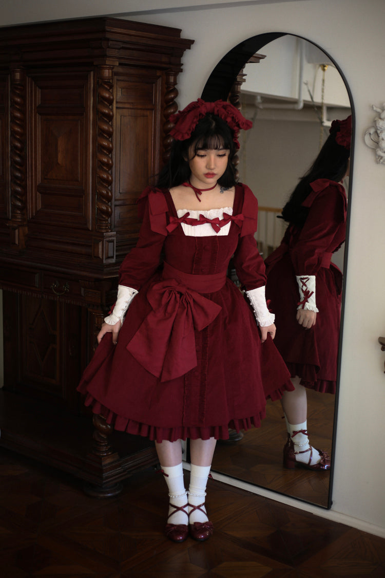 Annie's Gift - Elegant Velvet Lolita OP Dress - image 2
