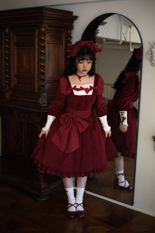 Annie's Gift - Elegant Velvet Lolita OP Dress - image 2
