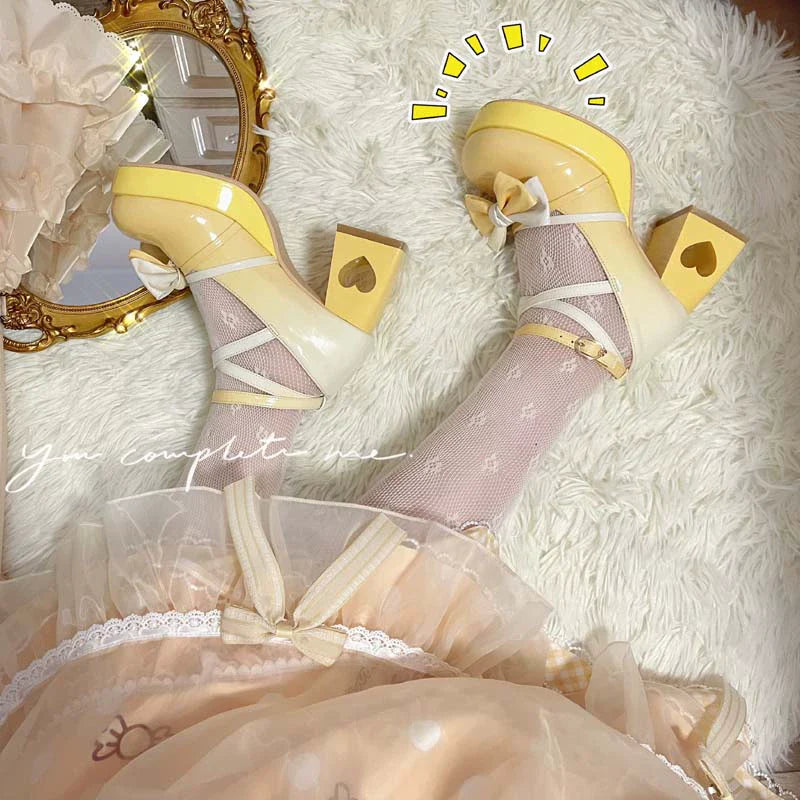 Heart Function - Sweet Lolita Shoes Gradient Color High Heels - image 6