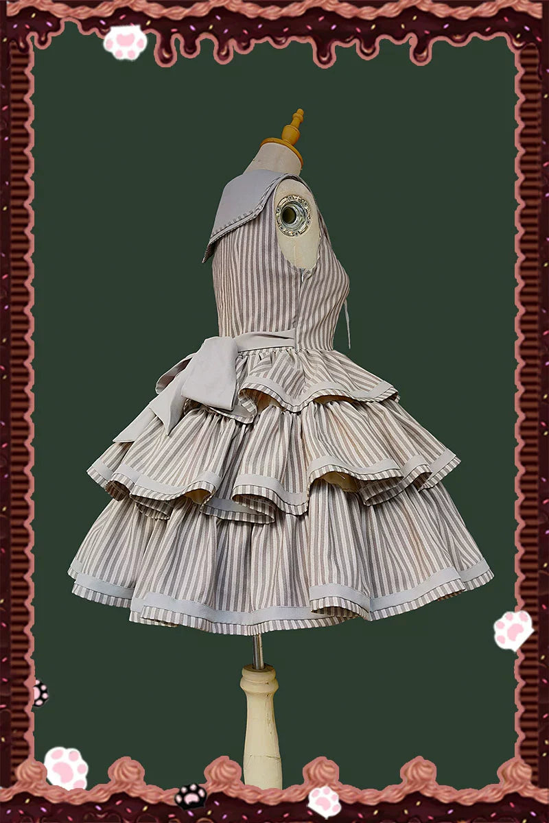 From Afar - Vintage Striped Peppy-Style Lolita JSK & Cape - image 22