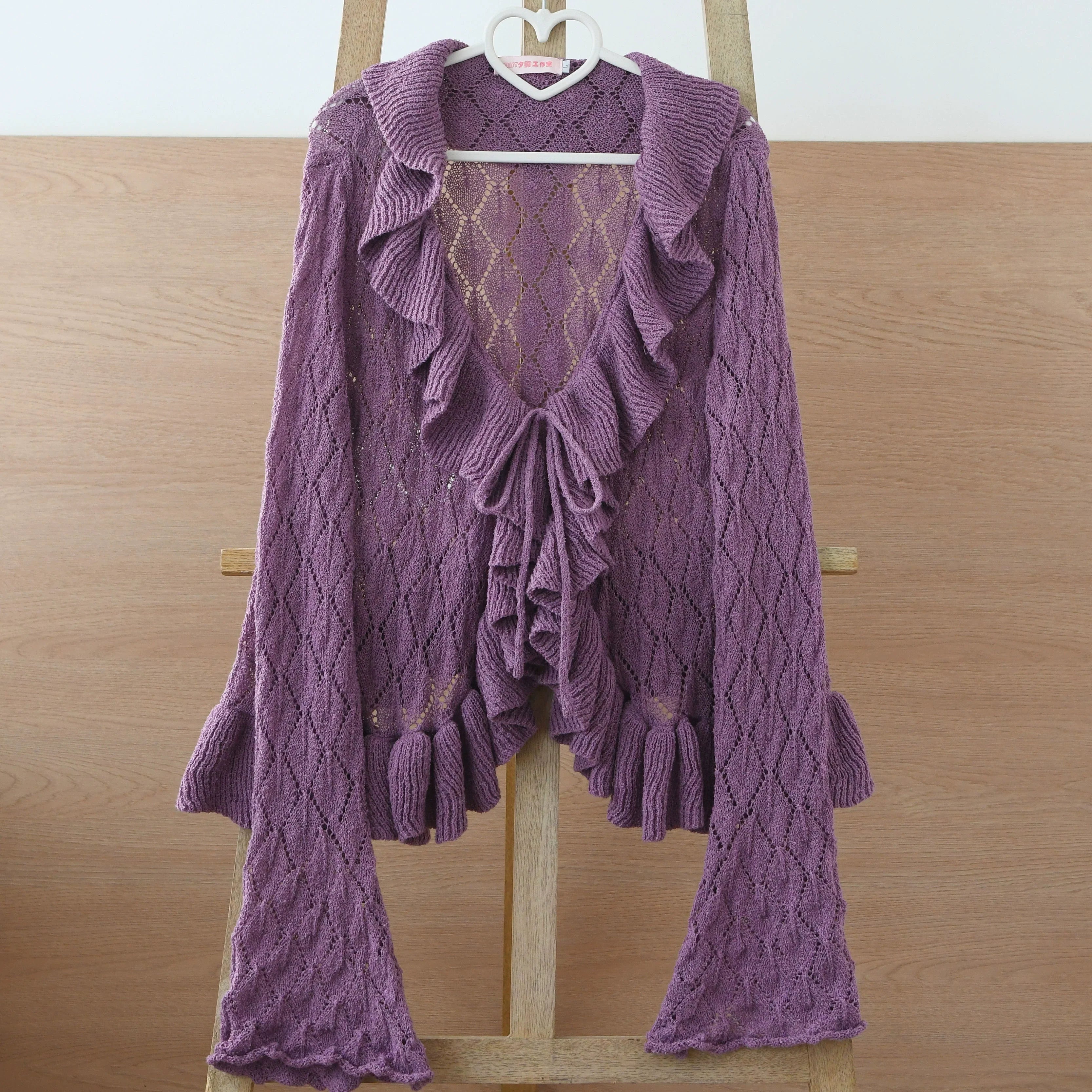 Sunset Bouquet - Elegant Lolita Cardigan, Flounce Hem - image 33