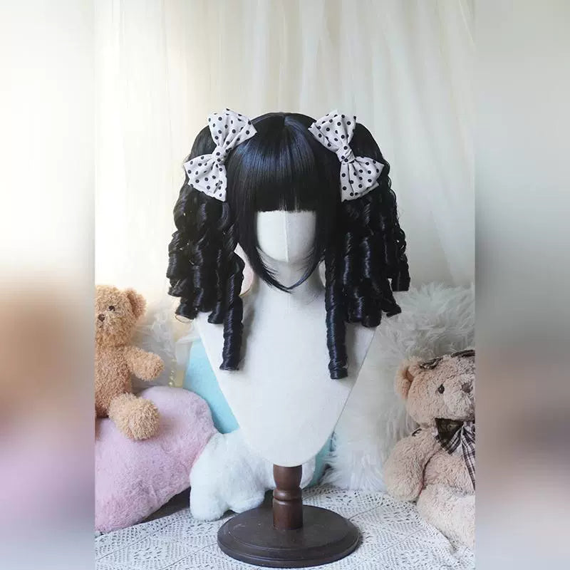 Solid Lolita Bob Wig With Detachable Curl Ponytail - image 14