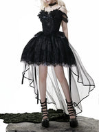 Star Swan Dream - Black Gothic Lolita JSK Dress, Swan Embroidery - image 15