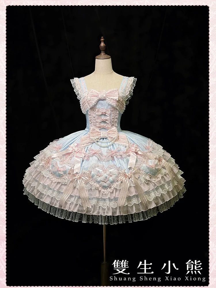 Heart of Love - Sweet Lolita Wedding JSK, Bow Details - image 74
