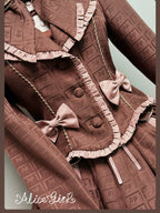 Bear Chocolate Slab - Classic Lolita Pleated JSK & SK Dress, Side Zipper - image 31