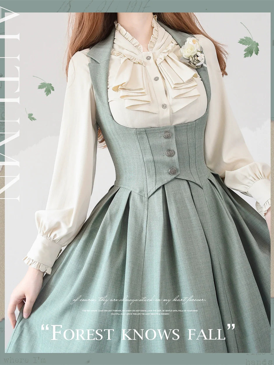 Retro Elegant Lolita Bustier JSK Dress Multicolor - image 6