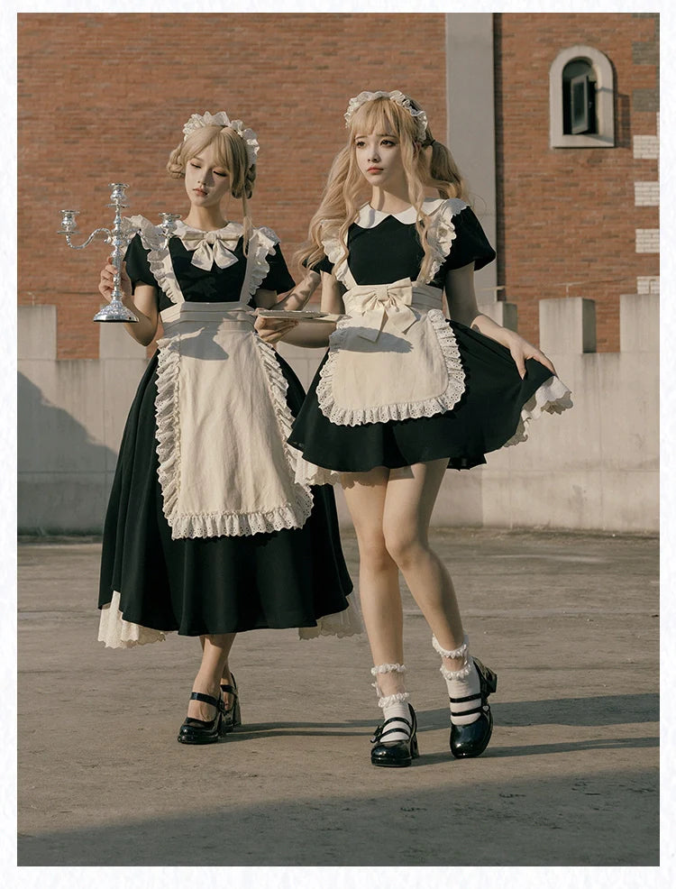 Kiss Kiss - Vintage Maid Lolita OP Dress and Apron - image 1