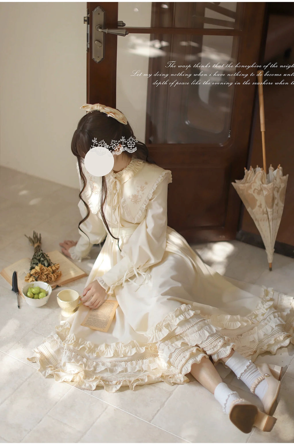 Wind Kiss Tulip - Classic Lolita OP Elegant Lolita Cardigan and Accessories - image 6