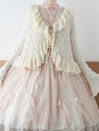 Sunset Bouquet - Elegant Lolita Cardigan, Flounce Hem - image 4
