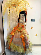 Wild Roses of Arles Oil Painting Print Cowl Neck Tail JSK Classic Lolita Dress and Accessories - image 6