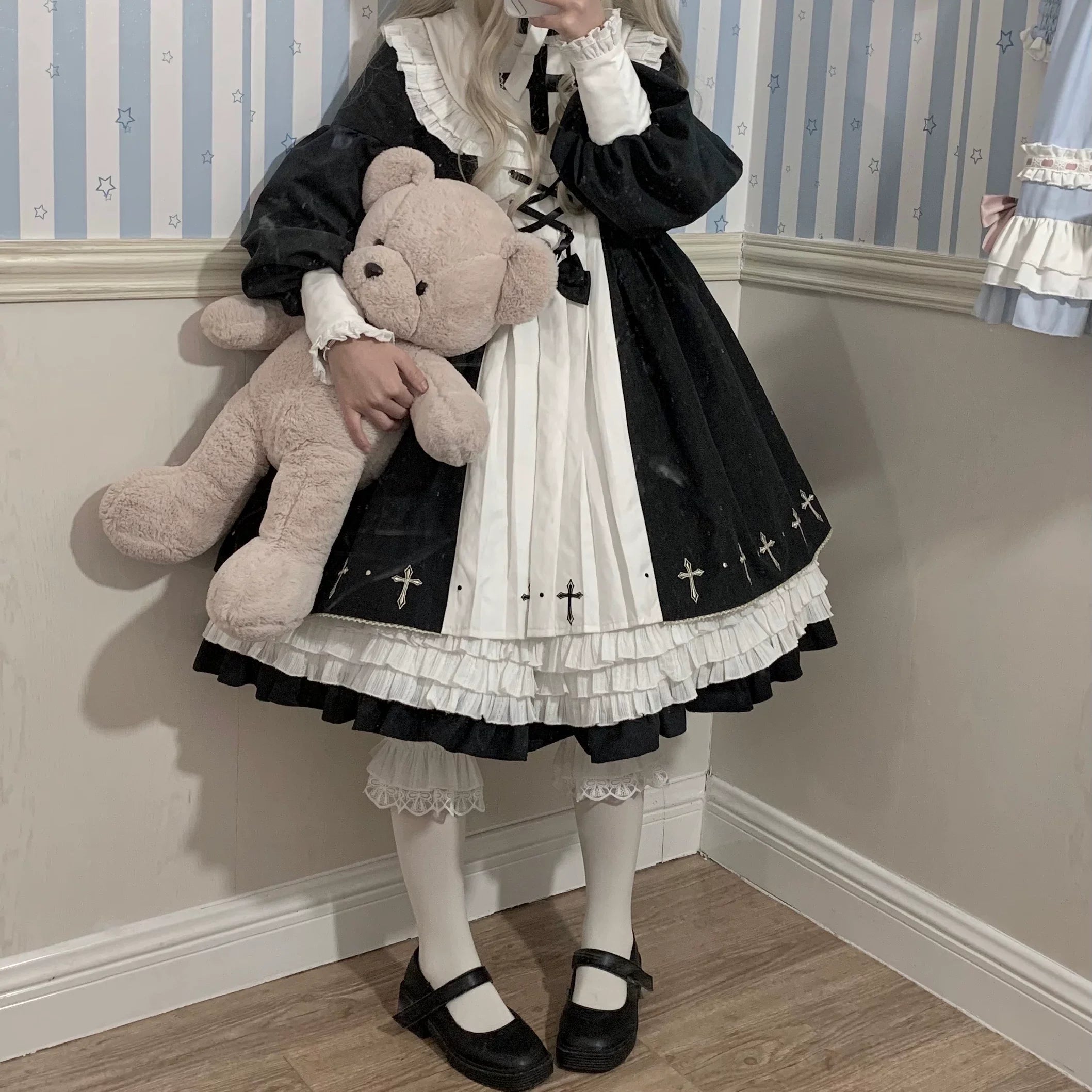 Sweet Lolita Jacquard Cotton Bloomers, Accordion Pleats - image 3