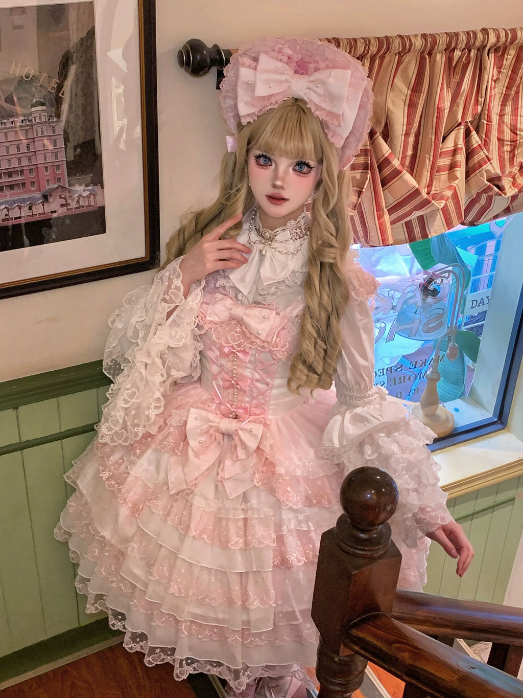 Sugar Girl Love Overture Sweet Lolita Tiered Ruffle JSK and Accessories - image 14