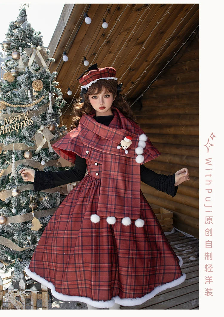 Wish Date - Twins Lolita Fishbone Bust-supporting JSK Winter Scarf-Cape and Accessories - image 8