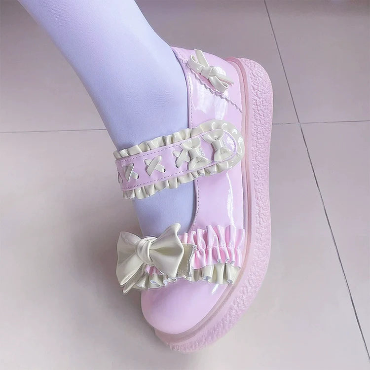 Cute Bow Candy-Colored Lolita Flat Shoes - image 28