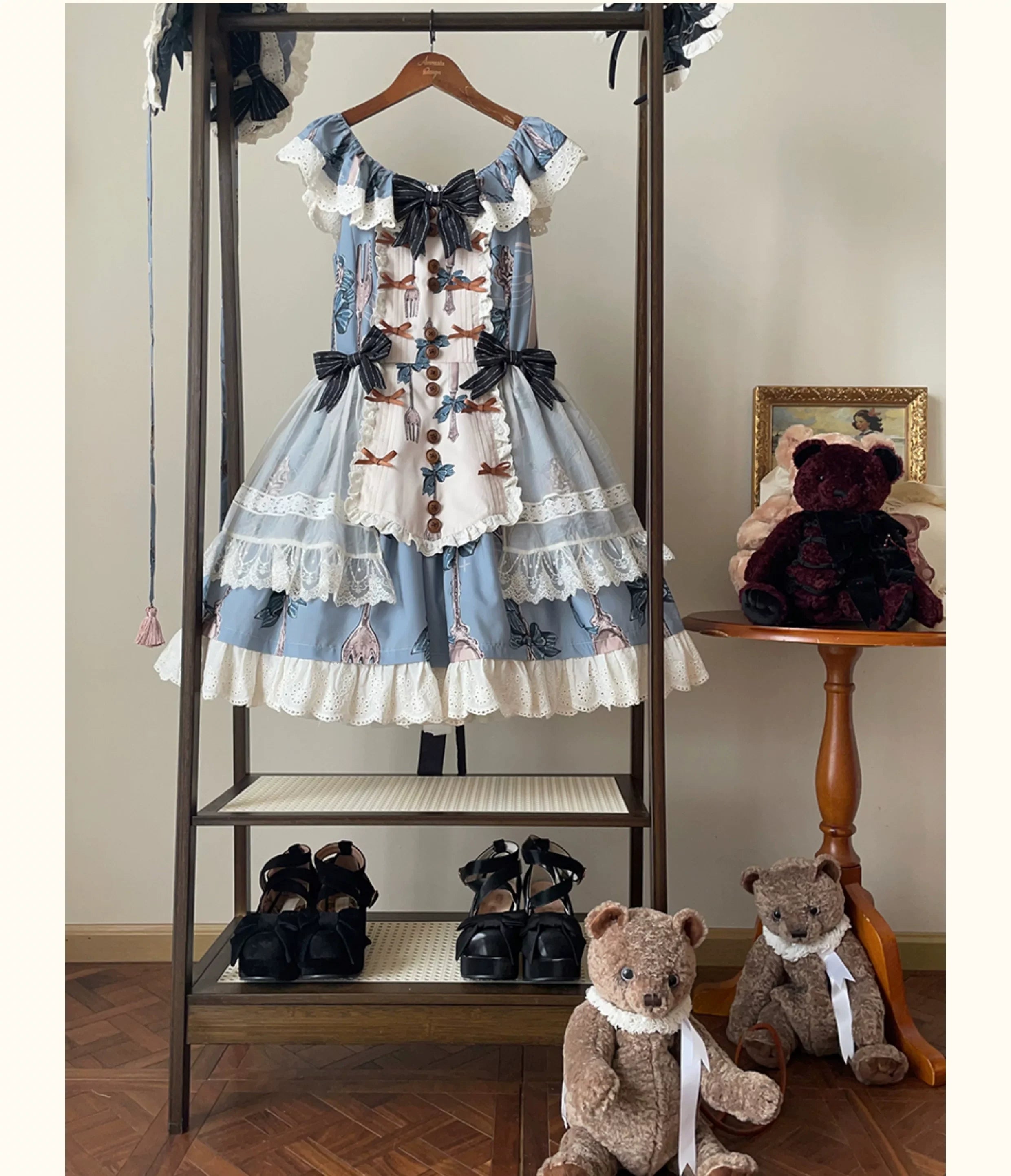 Witch's Banquet - Printed Doll-like Sweet Lolita OP, Apron-like Front and Accessories - image 21