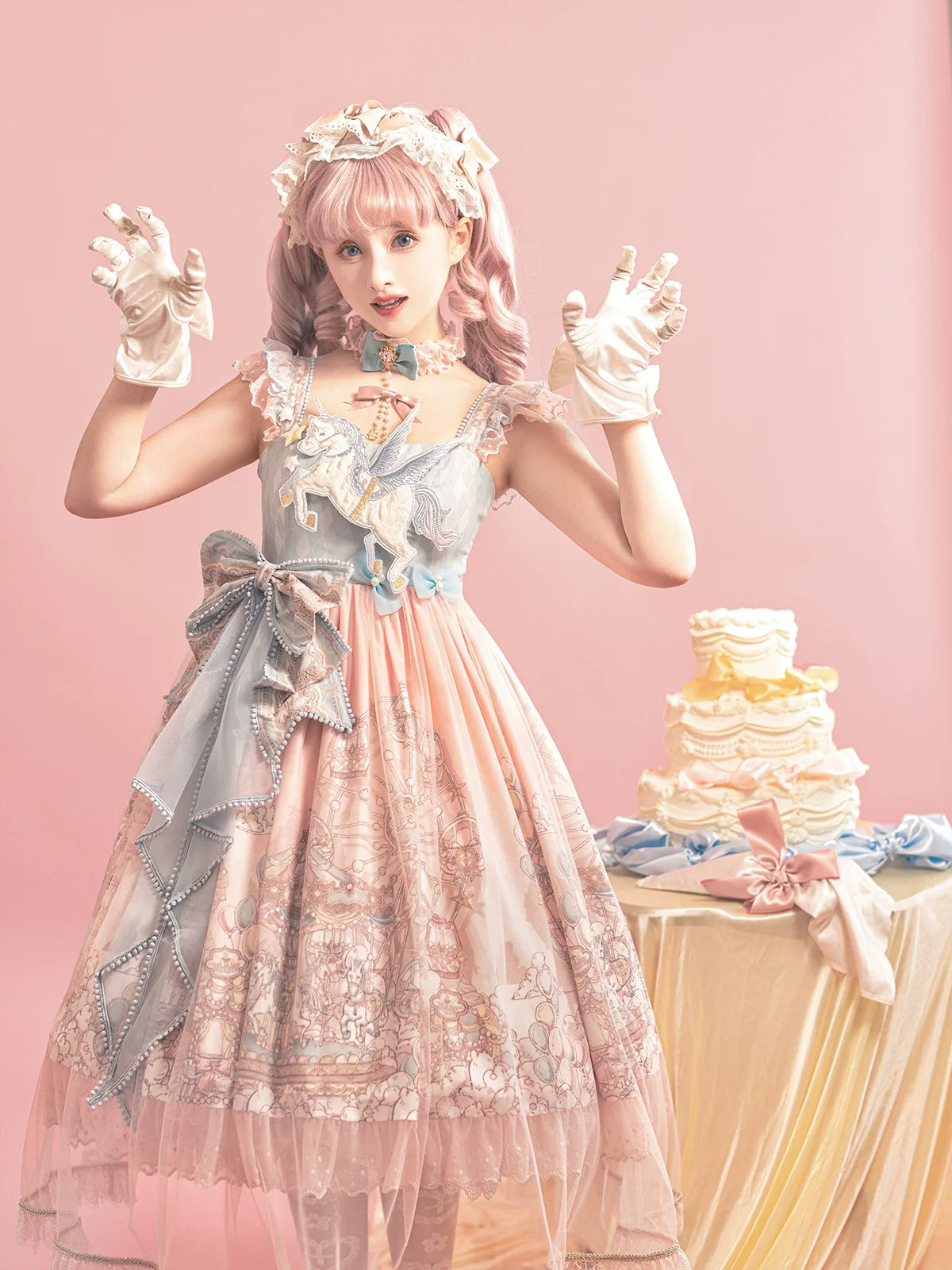 Designer Gift - CloudPlay - Sweet Lolita JSK Dress, Carousel Print - image 1