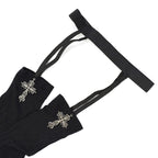 Wuxiaoliu Velvet Lolita Garter Stockings with Cross Pendants - image 9