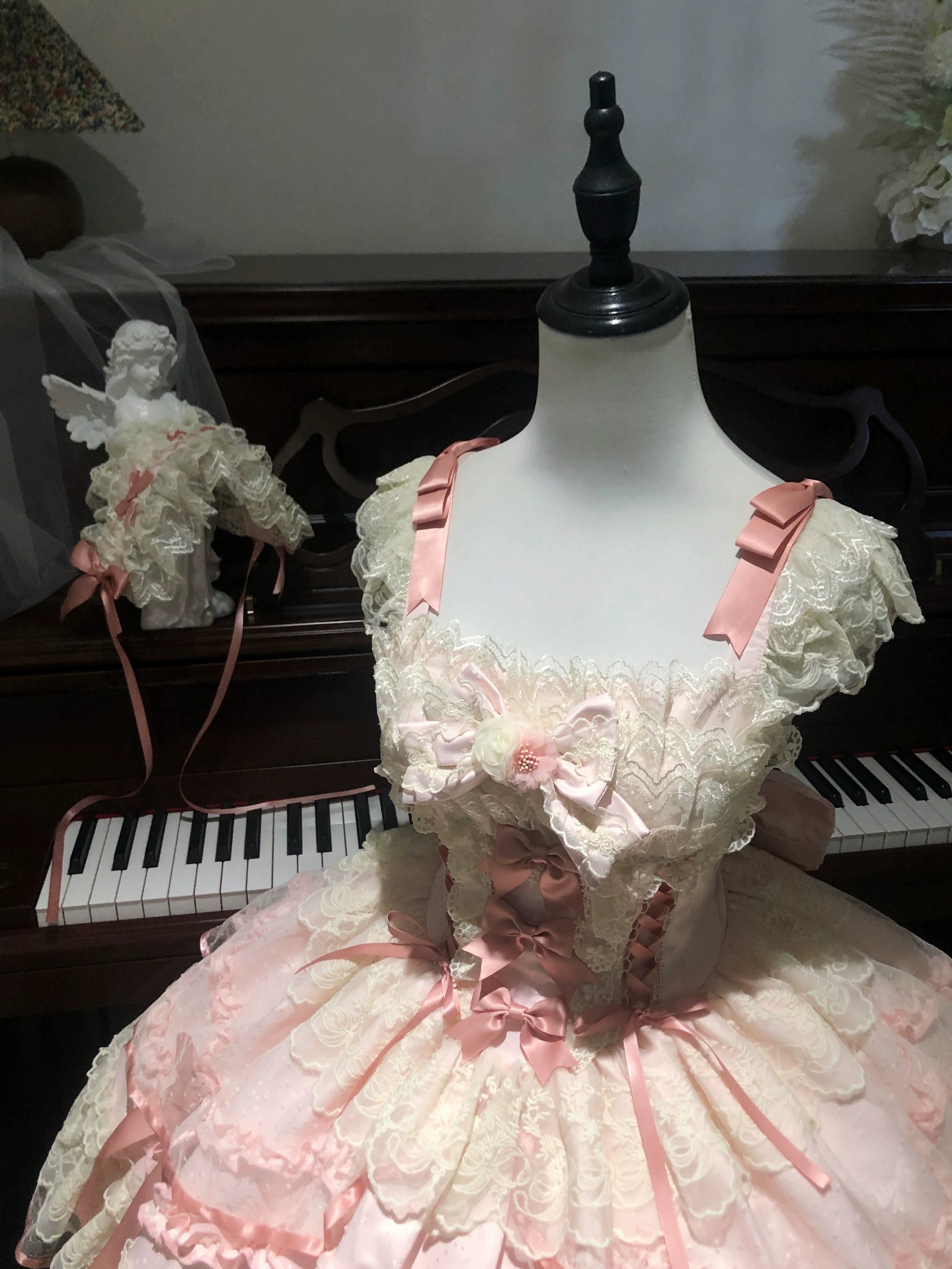 Dreamy Butterfly - Ballet-style Sweet Lolita JSK Dress With Large Bow Trailing - image 24