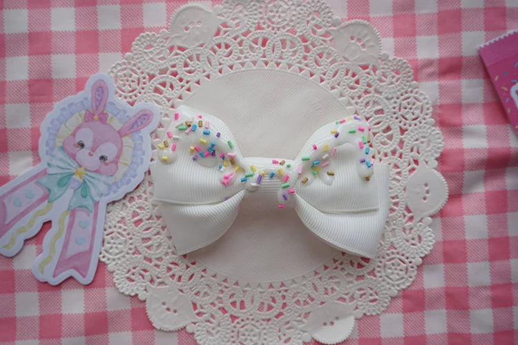 Handmade Sweet Lolita Cream Cake Bow Hair Clip - image 10
