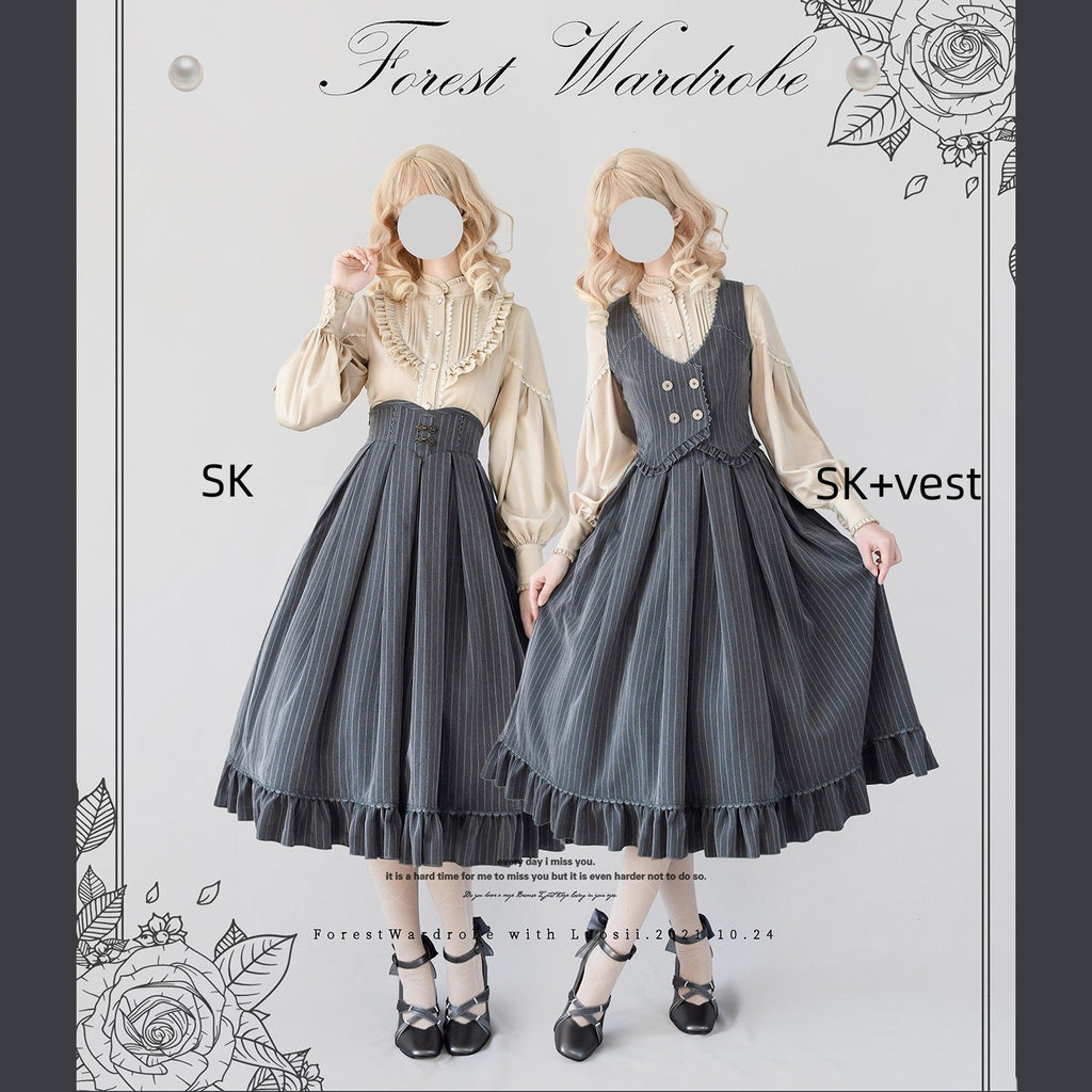 North of the Forest Classic Lolita Striped Vest and Skirt Set - image 13