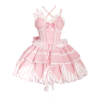 Sweety Gummy - Sweet Lolita JSK Dress Big Bow Flower Bud Lolita Dress - image 5