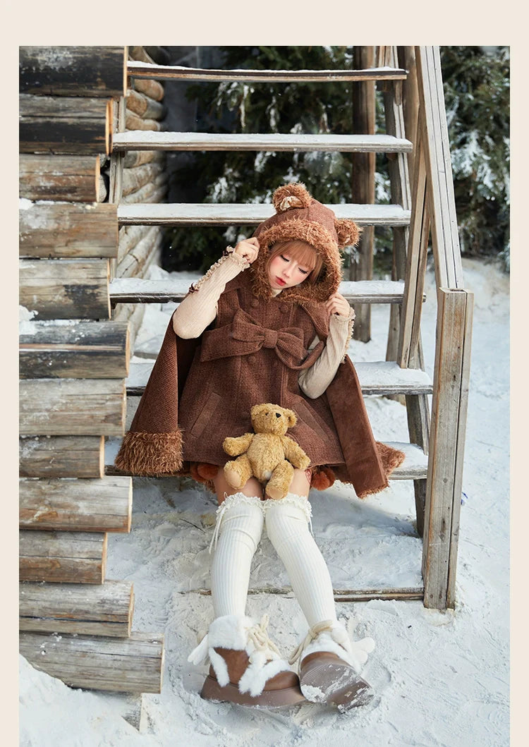 Rabbit & Bear - Winter Kawaii Lolita Cape and Shorts - image 15