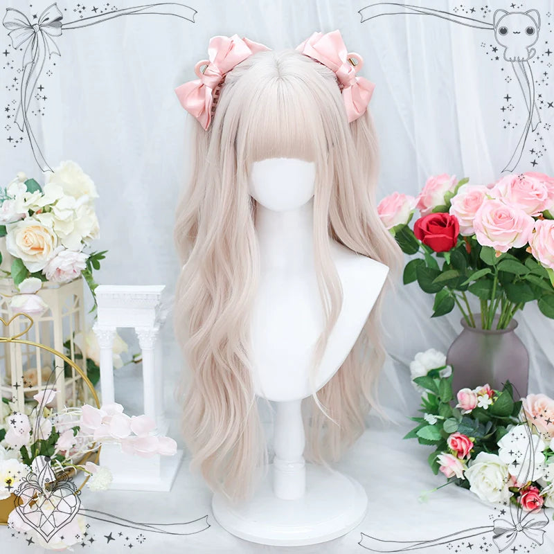 Soft Soft - Daily Lolita Long Curly Pink Wig - image 3