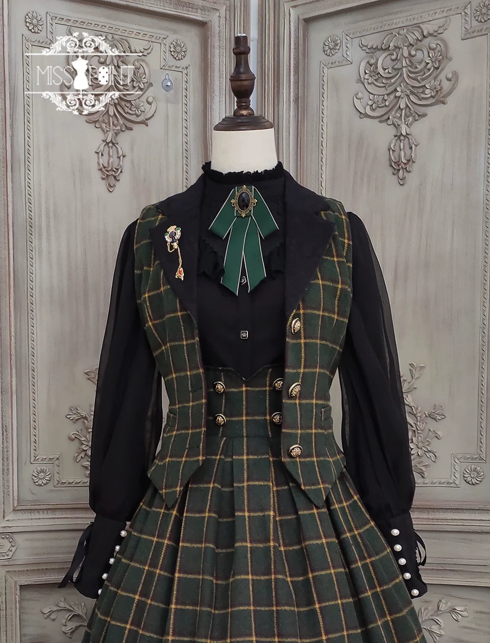 Rose - Elegant Lolita Fishbone Grid Skirt Customized - image 92