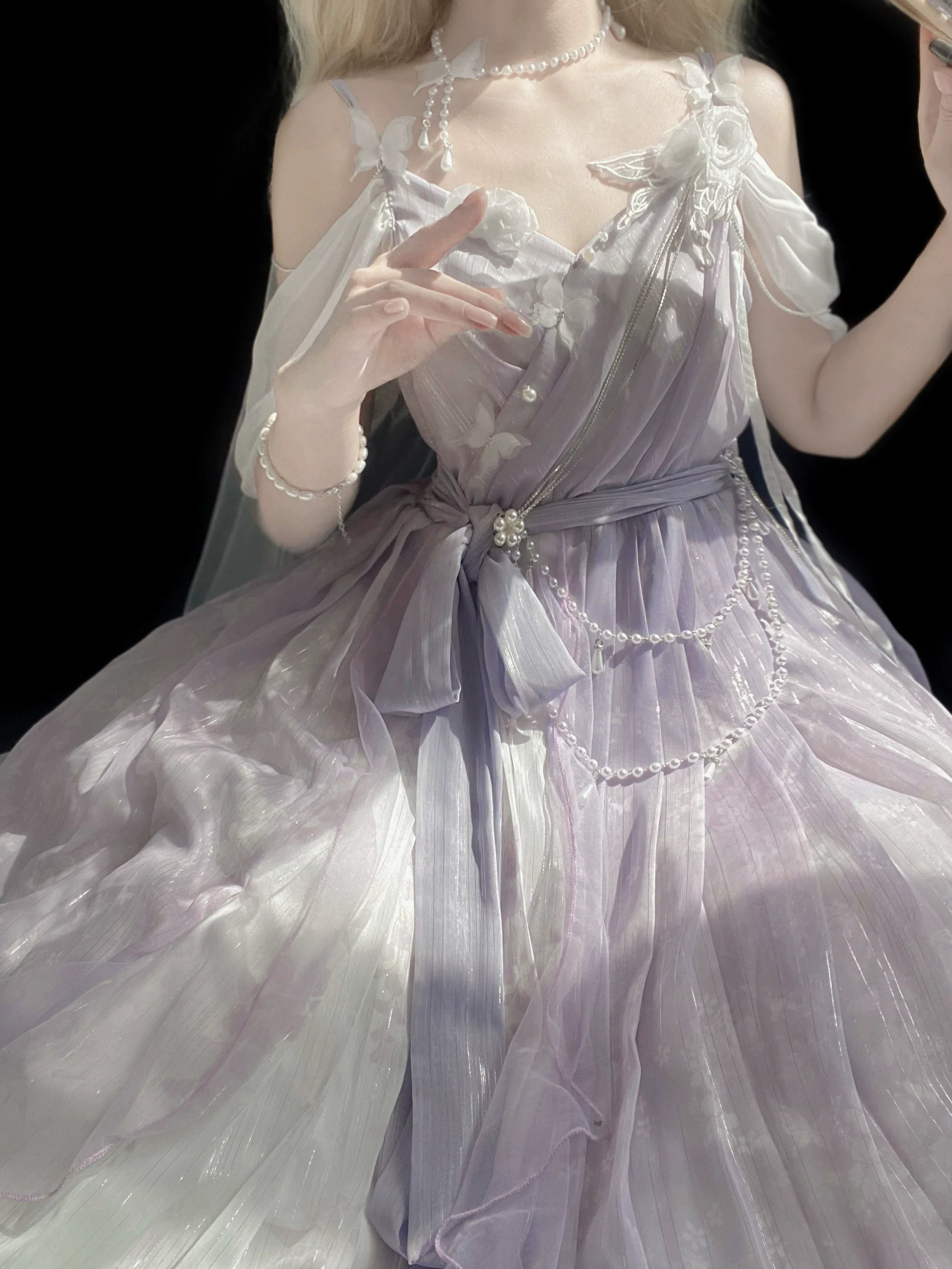 Han Lolita Dress Side Slit Purple JSK Dress - image 5